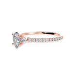 Load image into Gallery viewer, 70-Pointer Pear Cut Solitaire Diamond Accents Shank 18K Rose Gold Ring JL AU 1245R-B   Jewelove.US
