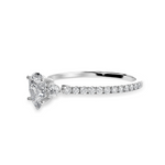 Load image into Gallery viewer, 50-Pointer Pear Cut Solitaire Diamond Accents Shank Platinum Ring JL PT 1245-A   Jewelove.US
