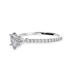 Load image into Gallery viewer, 50-Pointer Pear Cut Solitaire Diamond Accents Shank Platinum Ring JL PT 1245-A   Jewelove.US
