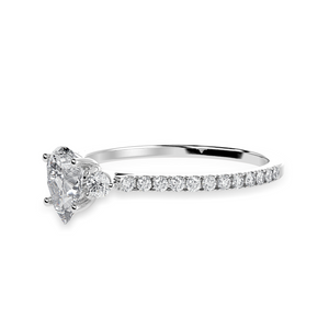 50-Pointer Pear Cut Solitaire Diamond Accents Shank Platinum Ring JL PT 1245-A   Jewelove.US