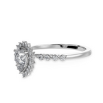 Load image into Gallery viewer, 50-Pointer Pear Cut Solitaire Halo Diamond Shank Platinum Ring JL PT 1253-A   Jewelove.US
