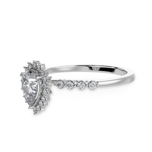 70-Pointer Pear Cut Solitaire Halo Diamond Shank Platinum Ring JL PT 1253-B   Jewelove.US