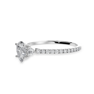 70-Pointer Pear Cut Solitaire Diamond Accents Shank Platinum Ring JL PT 1245-B   Jewelove.US