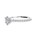 Load image into Gallery viewer, 70-Pointer Pear Cut Solitaire Diamond Accents Shank Platinum Ring JL PT 1245-B
