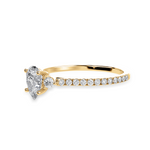 Load image into Gallery viewer, 50-Pointer Pear Cut Solitaire Diamond Accents Shank 18K Yellow Gold Ring JL AU 1245Y-A   Jewelove.US
