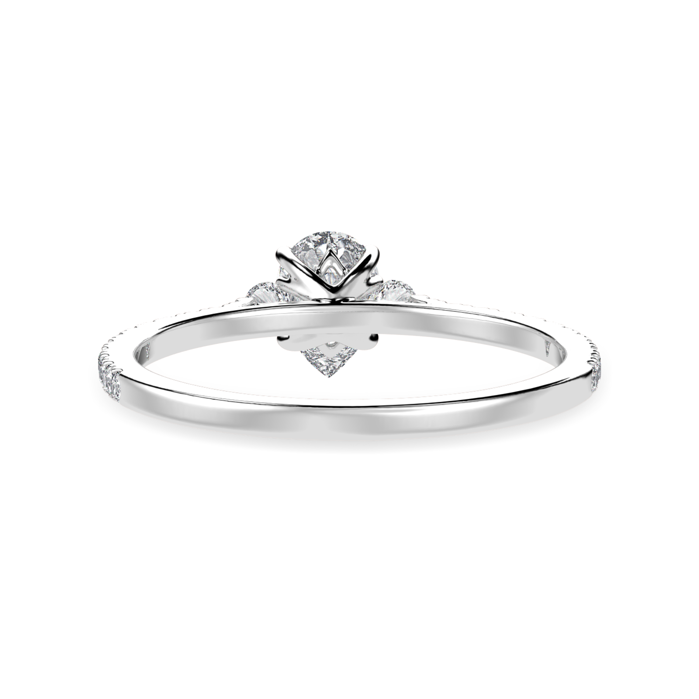 50-Pointer Pear Cut Solitaire Diamond Accents Shank Platinum Ring JL PT 1245-A   Jewelove.US