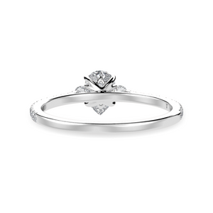 70-Pointer Pear Cut Solitaire Diamond Accents Shank Platinum Ring JL PT 1245-B
