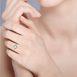Load image into Gallery viewer, 1-Carat Solitaire Halo Diamond Shank Platinum Ring JL PT RP RD LG 178-B
