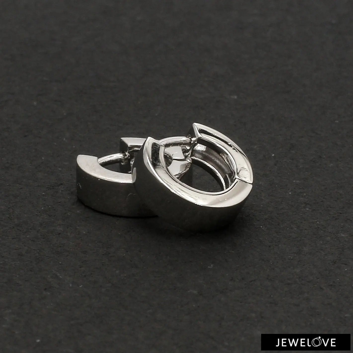 Plain Platinum Earring Bali for Men JL PT E 171   Jewelove.US