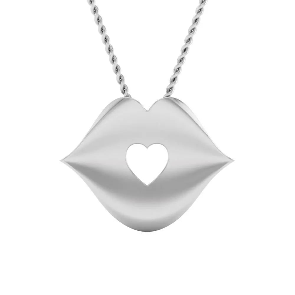 Plain Platinum Kiss Pendant JL PT P 8093   Jewelove.US