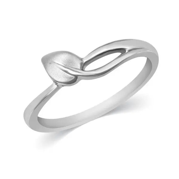 Plain Platinum Leaf Ring for Women JL PT 334   Jewelove.US