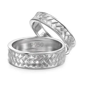 Plain Platinum Love Bands with Weaving Texture JL PT 417   Jewelove