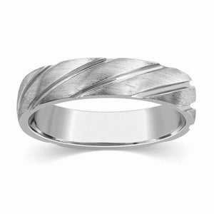 Plain Platinum Ring for Men with Grooves JL PT 293   Jewelove