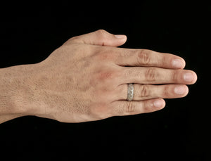 Plain Platinum Ring with Textured Blocks for Men JL PT 619   Jewelove.US