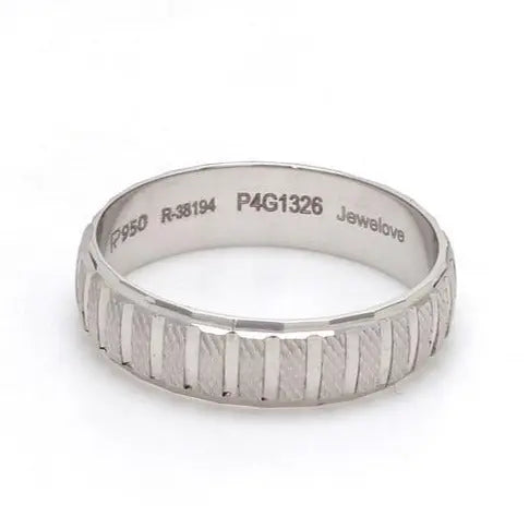 Plain Platinum Ring with Textured Blocks for Men JL PT 619   Jewelove.US