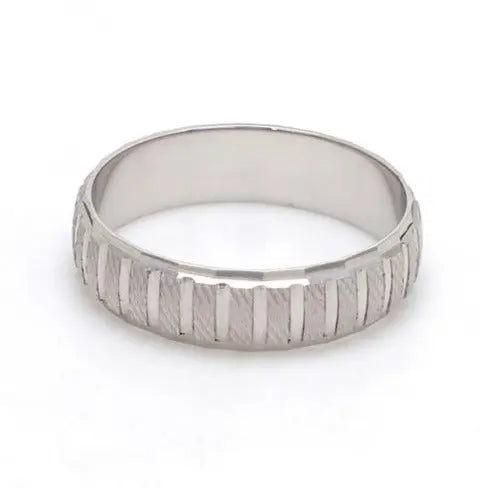 Plain Platinum Ring with Textured Blocks for Men JL PT 619   Jewelove.US