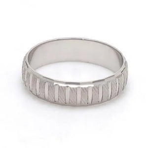 Plain Platinum Ring with Textured Blocks for Men JL PT 619   Jewelove.US