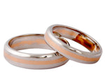 Load image into Gallery viewer, Plain Platinum &amp; Rose Gold Couple Rings JL PT 402   Jewelove
