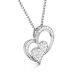 Load image into Gallery viewer, Platinum 2 Heart Pendant with Diamonds JL PT P 8089   Jewelove.US

