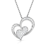 Load image into Gallery viewer, Platinum 2 Heart Pendant with Diamonds JL PT P 8089   Jewelove.US
