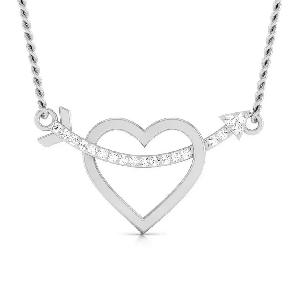 Platinum Arrow through the Heart Pendant with Diamonds JL PT P 8079   Jewelove.US