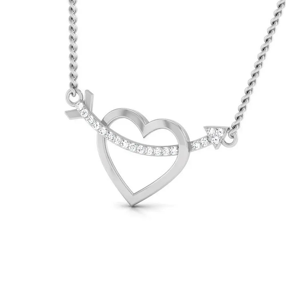 Platinum Arrow through the Heart Pendant with Diamonds JL PT P 8079   Jewelove.US