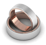 Load image into Gallery viewer, Platinum Band with Rose Gold Base &amp; Matte Finish JL PT 637   Jewelove.US
