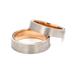 Load image into Gallery viewer, Platinum Band with Rose Gold Base &amp; Matte Finish JL PT 637   Jewelove.US
