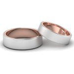 Load image into Gallery viewer, Platinum Band with Rose Gold Base &amp; Matte Finish JL PT 637  Both Jewelove.US
