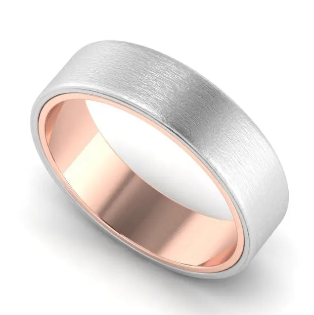 Platinum Band with Rose Gold Base & Matte Finish JL PT 637  Women-s-Ring-only Jewelove.US