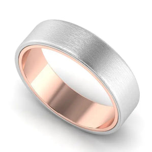 Platinum Band with Rose Gold Base & Matte Finish JL PT 637  Women-s-Ring-only Jewelove.US