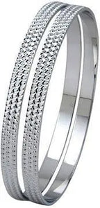 Platinum Bangle with Full Diamond Cut SJ PT 307   Jewelove