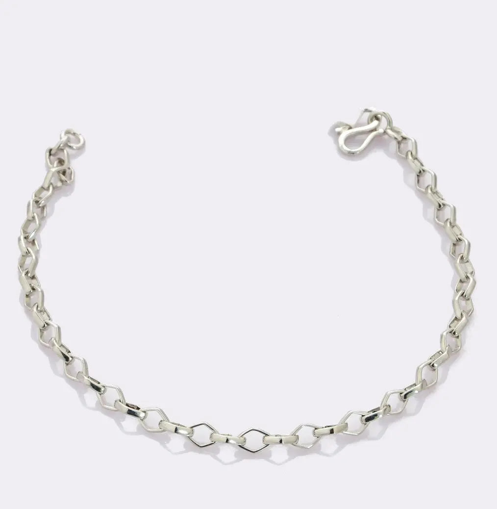 Platinum Bracelet with Square Links JL PTB 689   Jewelove.US