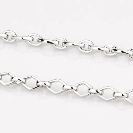Platinum Chain with Alternating Square & Oval Links JL PT CH 838   Jewelove.US