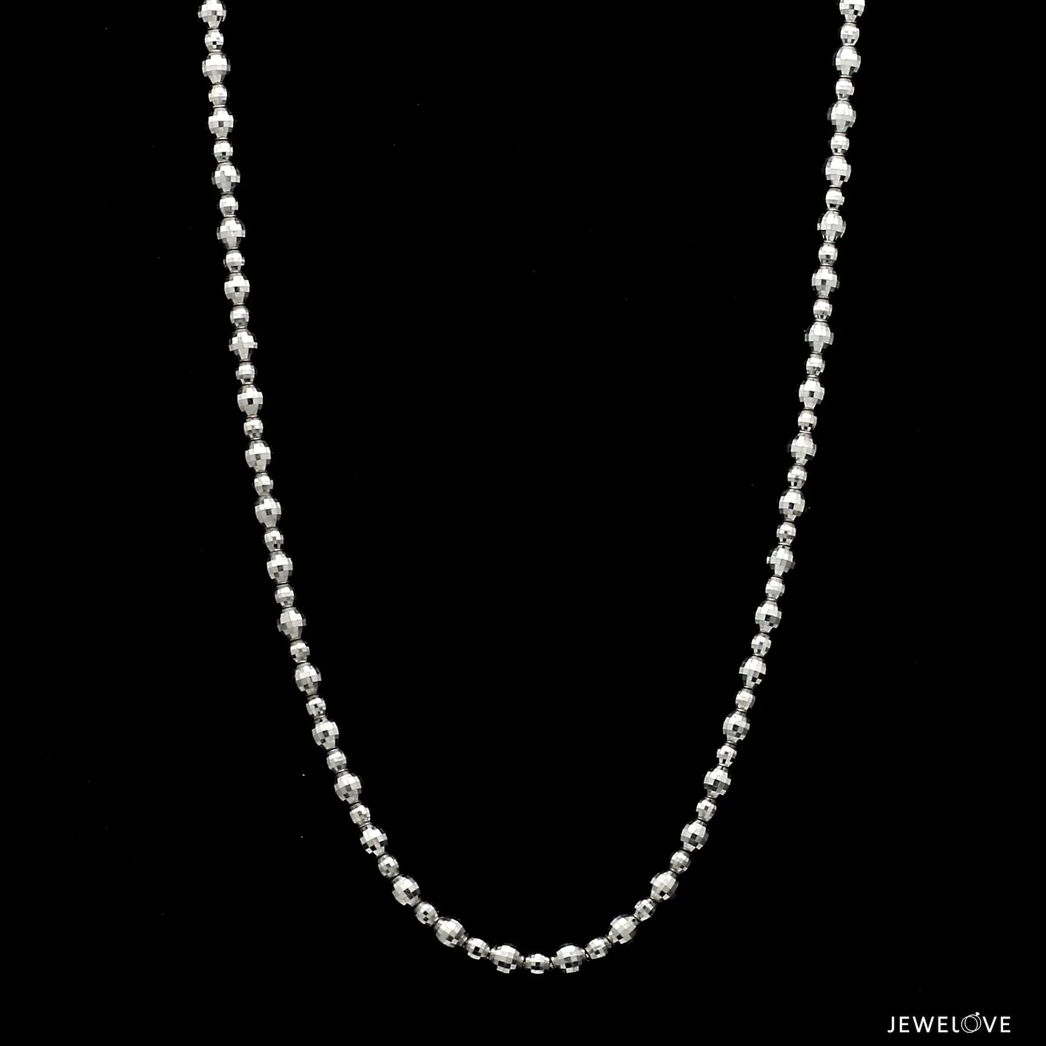Platinum Chain with Diamond Cut Balls JL PT 763 Jewelove.US