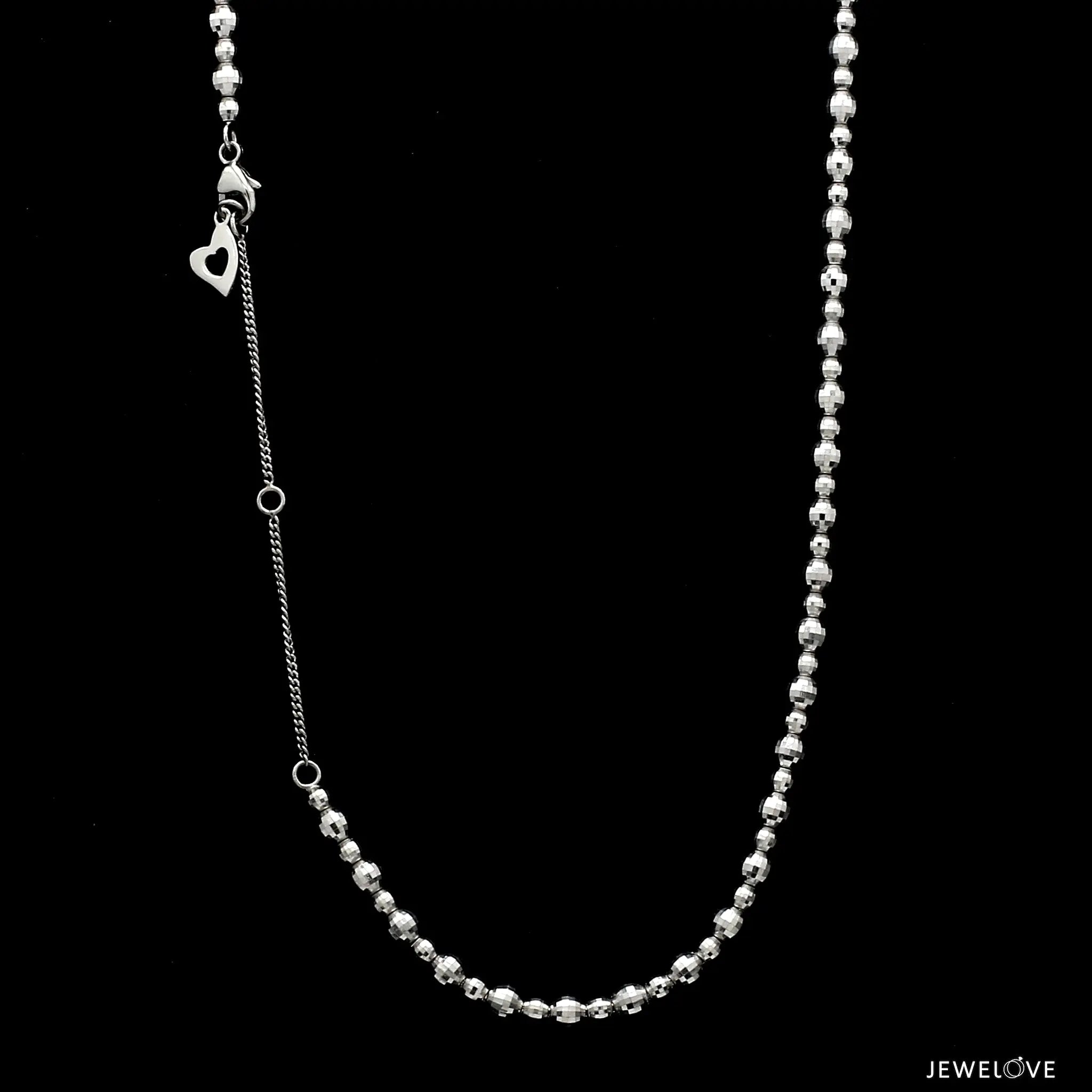 Platinum Chain with Diamond Cut Balls JL PT 763   Jewelove.US