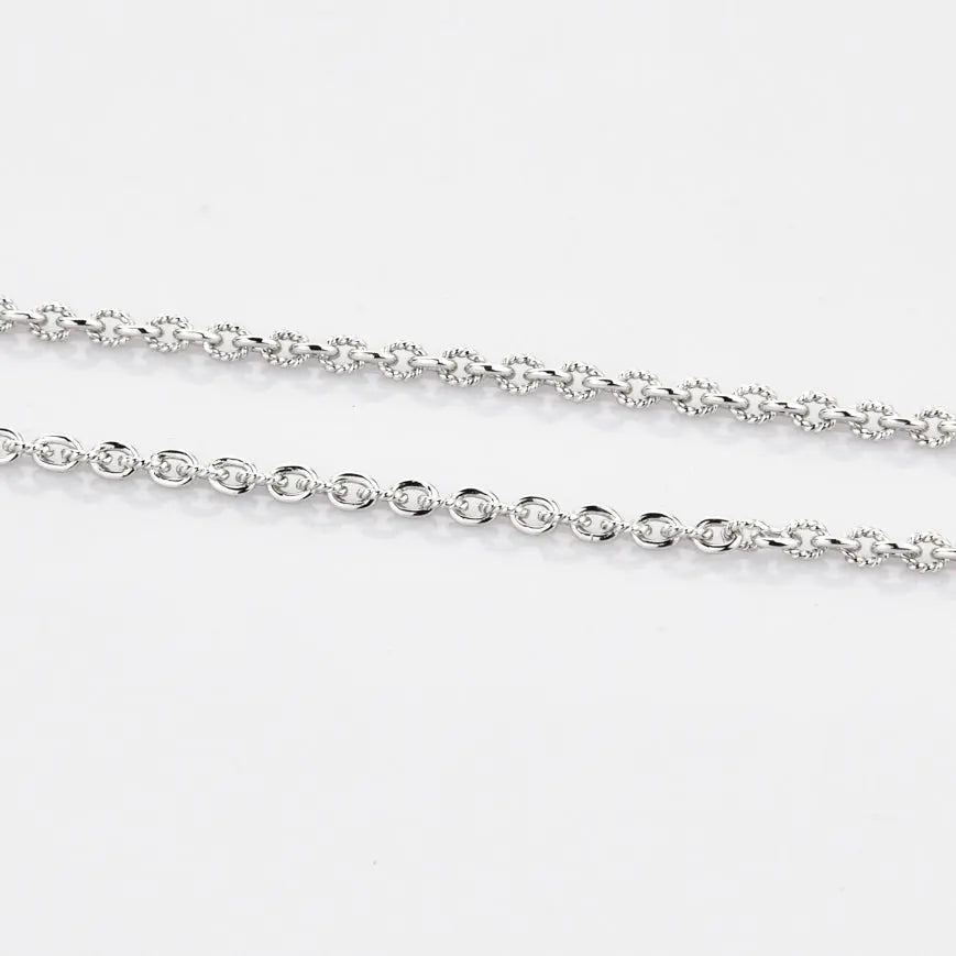 Platinum Chain with Milgrain Cut Links JL PT CH 770   Jewelove.US