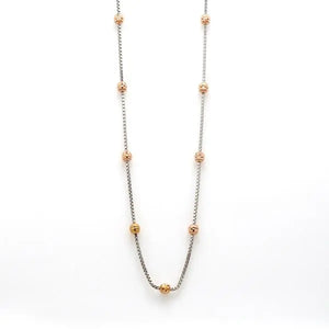 Platinum Chain with Rose Gold Balls JL PT 738   Jewelove.US