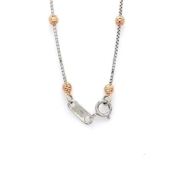 Platinum Chain with Rose Gold Balls JL PT 738   Jewelove.US