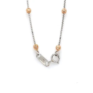 Platinum Chain with Rose Gold Balls JL PT 738   Jewelove.US