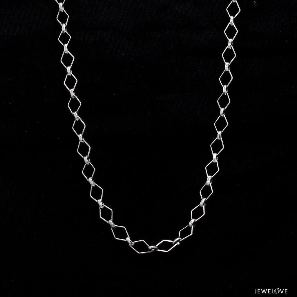 Platinum Chain with Square Shape Links JL PT CH 835   Jewelove.US