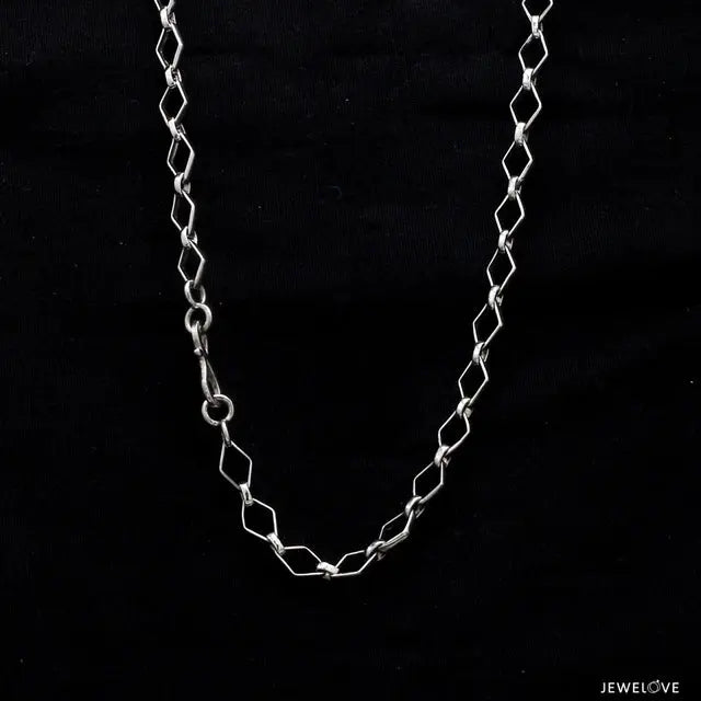 Platinum Chain with Square Shape Links JL PT CH 835   Jewelove.US