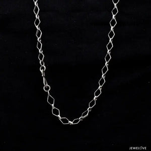 Platinum Chain with Square Shape Links JL PT CH 835   Jewelove.US