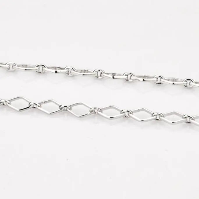 Platinum Chain with Square Shape Links JL PT CH 835   Jewelove.US