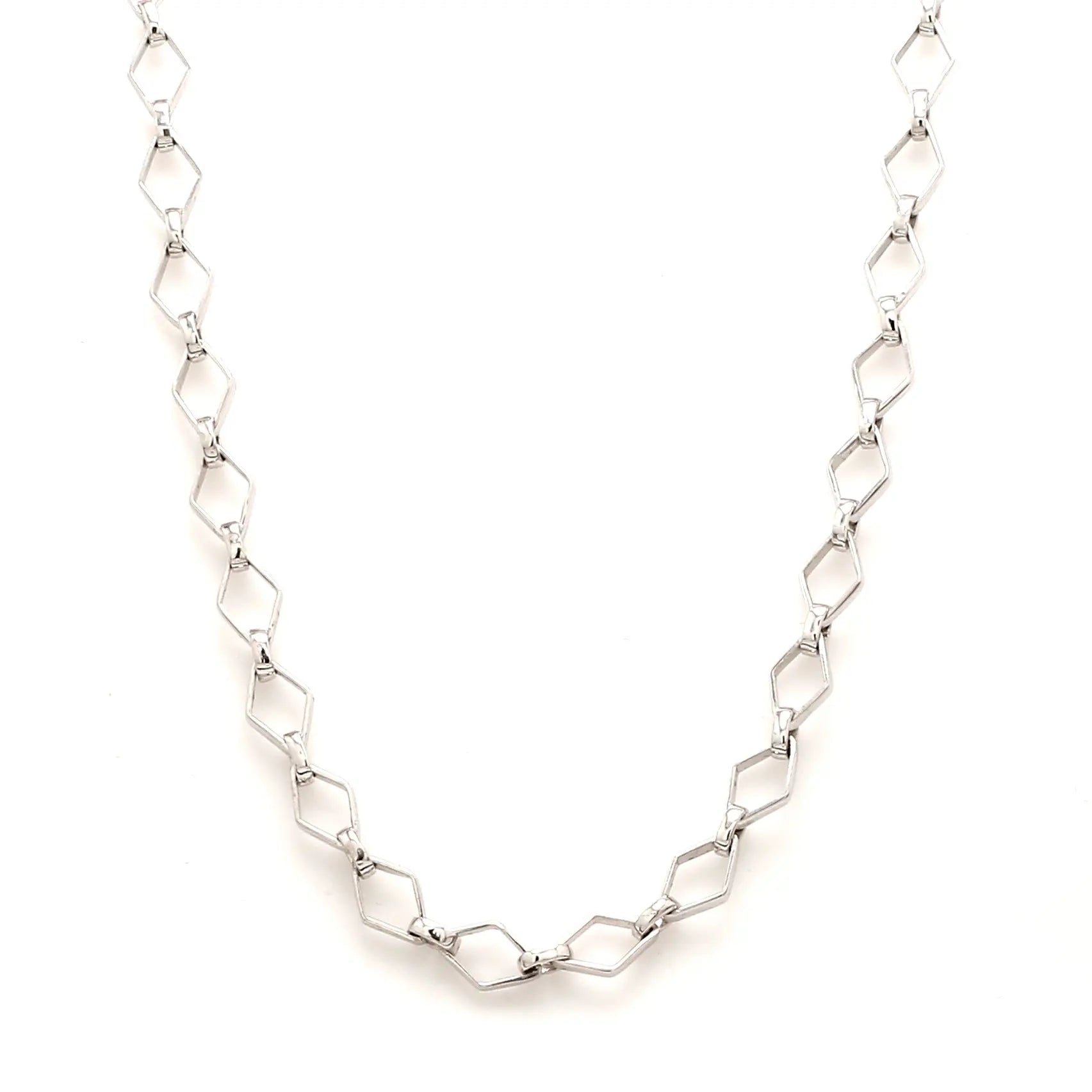 Platinum Chain with Square Shape Links JL PT CH 835   Jewelove.US