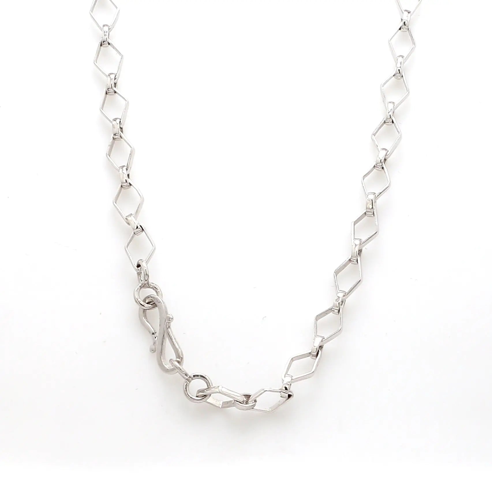 Platinum Chain with Square Shape Links JL PT CH 835   Jewelove.US