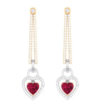 Load image into Gallery viewer, Platinum Chandeliers with Rose Gold, Diamonds &amp; Red Heart JL PT E 8087   Jewelove.US
