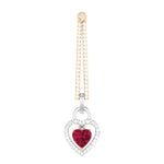 Load image into Gallery viewer, Platinum Chandeliers with Rose Gold, Diamonds &amp; Red Heart JL PT E 8087   Jewelove.US
