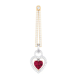 Platinum Chandeliers with Rose Gold, Diamonds & Red Heart JL PT E 8087   Jewelove.US