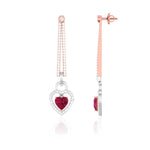 Load image into Gallery viewer, Platinum Chandeliers with Rose Gold, Diamonds &amp; Red Heart JL PT E 8087   Jewelove.US
